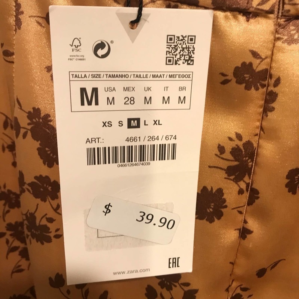 NWT Zara printed skirt gold and copper M - Picture 4 of 7